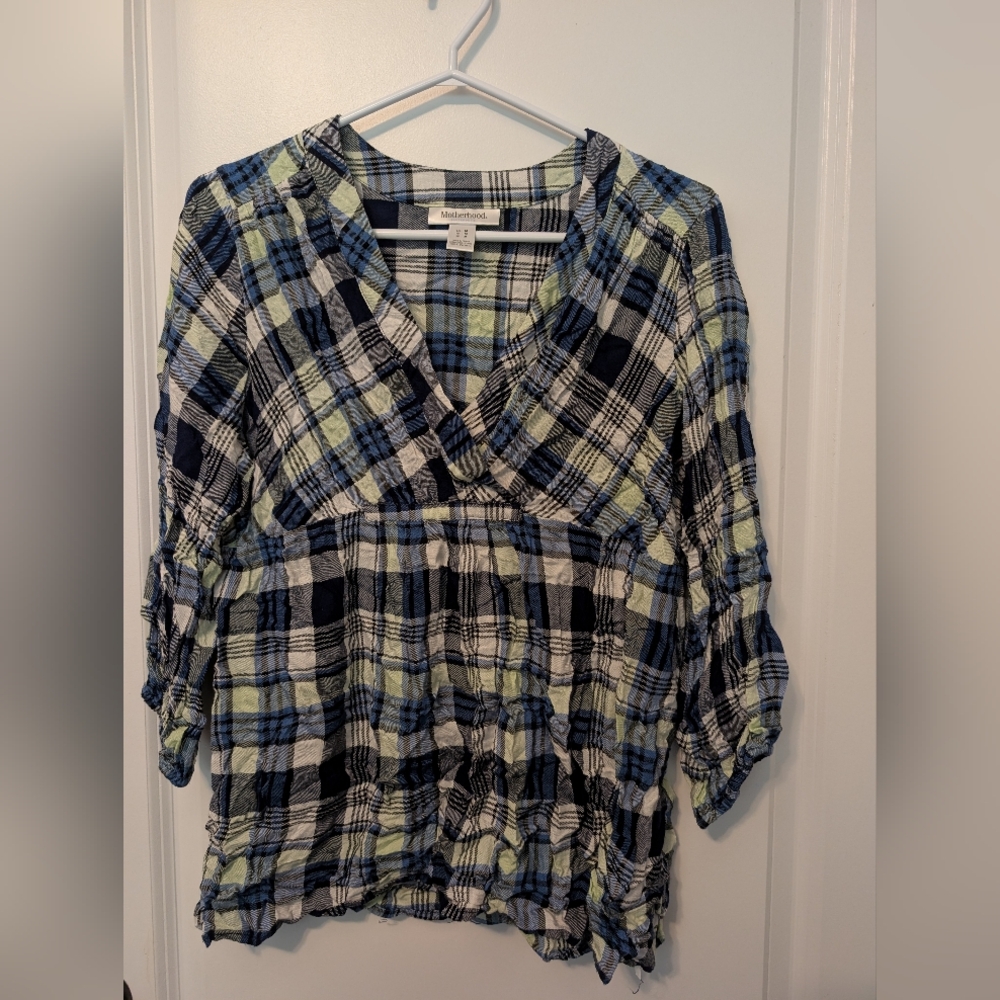 Multicolor Plaid Women Top